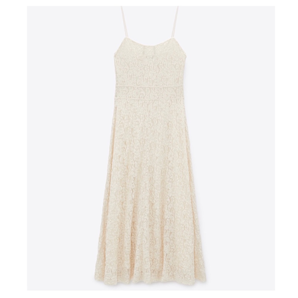 ZARA lace cream dress